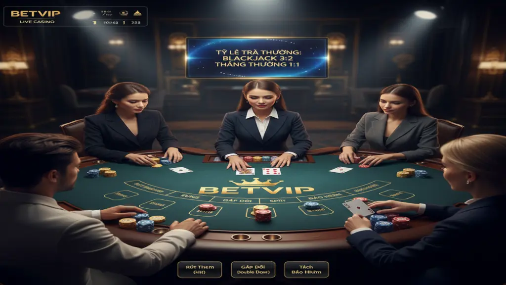 Cách chơi Blackjack 21 điểm Betvip